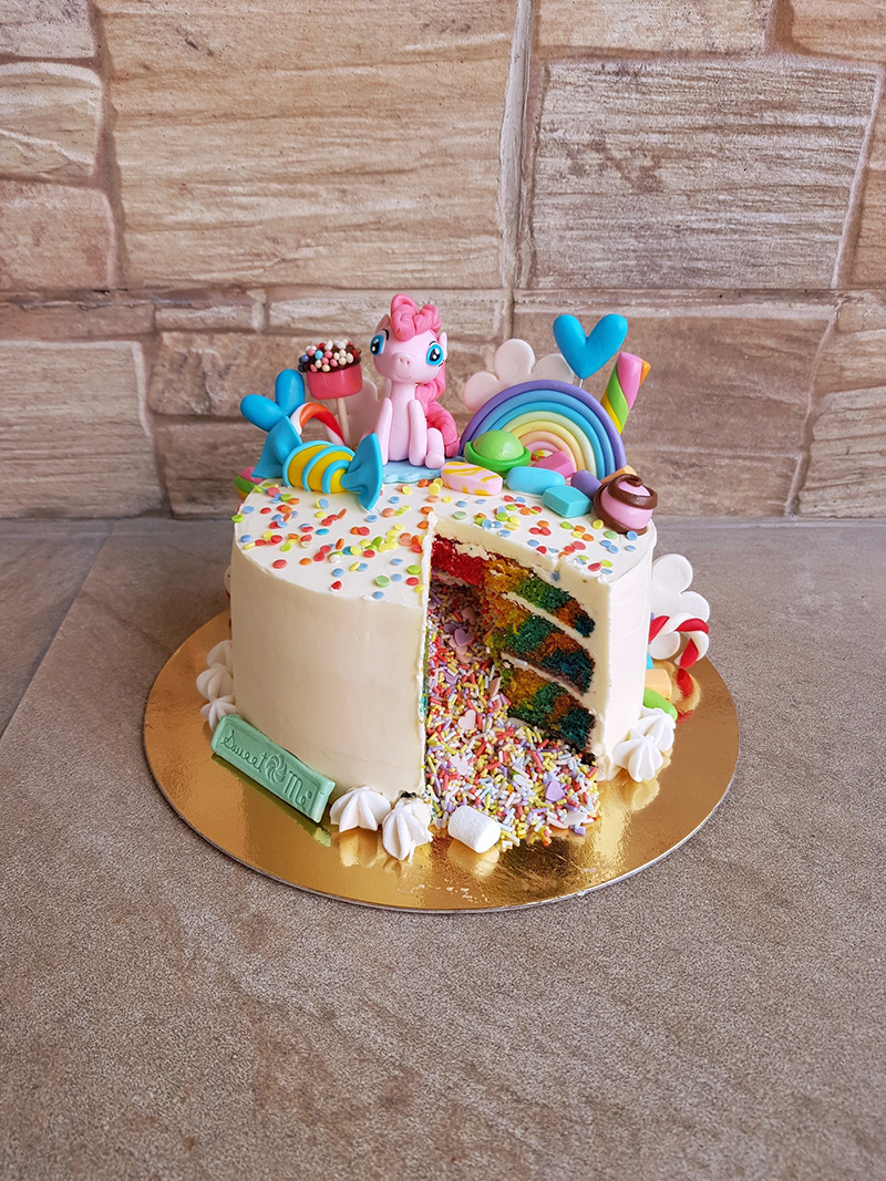 Rainbow Confetti Cake เค้กวันเกิดที่มาพร้อมกับ Surprise! SWEETMEBAKERY